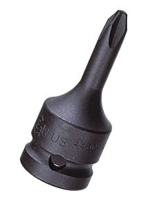 Genius Tools 1/2" Dr. #1 Cross Slotted Head Driver, 60mmL - 4460R01