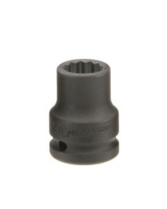 Genius Tools 3/4" Dr. 17mm Thin Wall Impact Socket (12-Point) (CR-Mo) - 655217