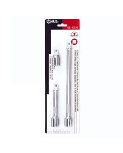 Genius Tools 3 Piece 1/2" Dr. Wobble Extension Bar Set - BE-42510