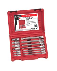 Genius Tools 14 Piece 1/4" & 3/8" Dr. Triple Square Bit Socket Set - BS-2314TR