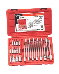 Genius Tools 26 Piece 1/4" & 3/8" Dr. Tamperproof Star Bit Socket Set - BS-2326TAL