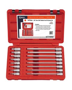 Genius Tools 16 Piece 3/8" Dr. SAE Wobble Hex Bit Socket Set - BS-316WSX