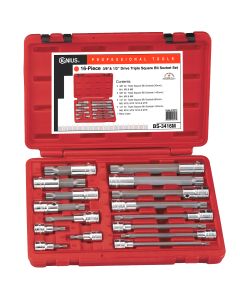 Genius Tools 16 Piece Triple Square Bit Socket Set BS-3411S