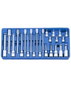 Genius Tools 24 Piece 3/8" & 1/2" Dr. Slotted & Phillips Bit Socket Set - BS-3424P