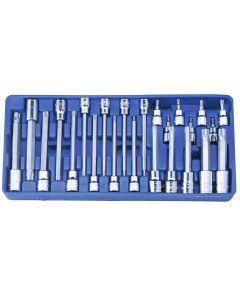 Genius Tools 24 Piece 3/8" & 1/2" Dr. Tamperproof Star Bit Socket Set - BS-3424TA