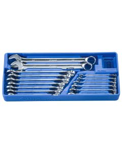 Genius Tools 15 Piece Metric Combination Wrench Set (Mirror Finish) - PR-015M