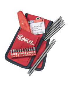 Genius Tools 19 Piece SAE Wobble Hex Screwdriver Bit Set - SB-219SWH 