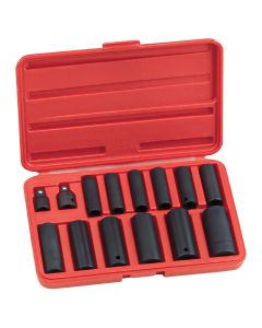 Genius Tools 14 Piece 1/2" Dr. Metric Deep Impact Socket Set - TD-3415M