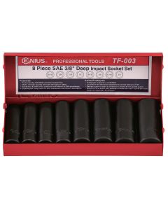 Genius Tools 8 Piece 3/8" Dr. SAE Deep Impact Socket Set - (Old Part# TF-003) - TD-308S