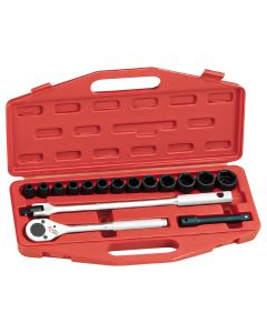 Genius Tools 16 Piece 1/2" Dr. Metric Impact Socket Set - TF-416M