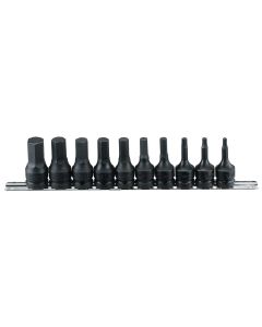 Genius Tools 10 Piece 1/2" Dr. SAE Hex Impact Bit Socket Set (CR-Mo) - TH-410S