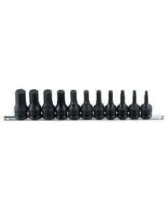 Genius Tools 11 Piece 1/2" Dr. Metric Hex Impact Bit Socket Set (CR-Mo) - TH-411M