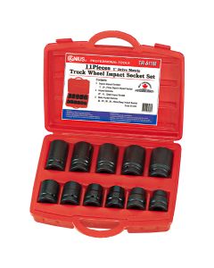 Genius Tools 11 Piece 1" Dr. Metric Truck Wheel Impact Socket Set (CR-Mo) - TR-811M