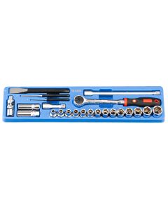 Genius Tools 23 Piece 1/2" Dr. Metric Hand Socket Set - TS-4223