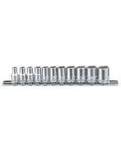 Genius Tools 11 Piece 1/4" Dr. Metric Hand Socket Set (12-Point) - TW-211M