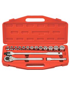 Genius Tools 16 Piece 1/2" Dr. Metric Hand Socket Set (12-Point) - TW-416M