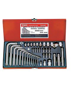 Genius Tools 40 Piece 1/4"  3/8" & 1/2" Drive L & Star Type Component Set TX-23414