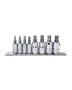 Genius Tools 8 Piece 1/4" & 3/8" Dr. Metric Wobble Hex Bit Socket Set - BS-2308WR