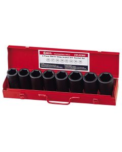 Genius Tools 8 Piece 3/4" Dr. Metric Deep Impact Socket Set (CR-Mo) - CM-023M2