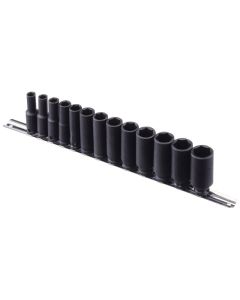 Genius Tools 13 Piece 3/8" Dr. SAE Deep Impact Socket Set (CR-Mo) - CM-313SD