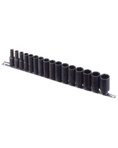 Genius Tools 16 Piece 3/8" Dr. Metric Deep Impact Socket Set (CR-Mo) - CM-316MD