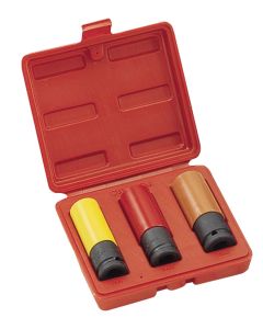 Genius Tools 3 Piece Metric Car Wheel Thin Wall Deep Impact Socket Set - CW-403M