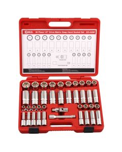 Genius Tools 40 Piece 1/2" Dr. Metric Hand Socket Set - DS-440M