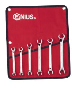 Genius Tools 6 Piece Metric Flare Nut Wrench Set - FN-006M