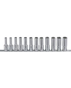 Genius Tools 12 Piece 1/2" Dr. SAE Deep Hand Socket Set - GD-412S