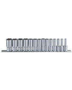 Genius Tools 14 Piece 3/8" Dr. SAE Deep Hand Socket Set - GS-314SD