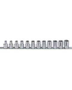 Genius Tools 12 Piece 1/2" Dr. Metric Hand Socket Set - GS-412M