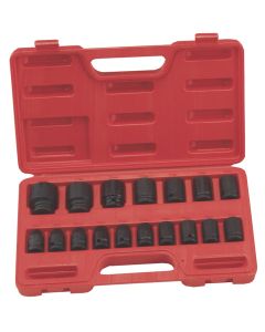 Genius Tools 17 Piece 1/2" Dr. Metric Impact Socket Set (CR-Mo) - GS-417