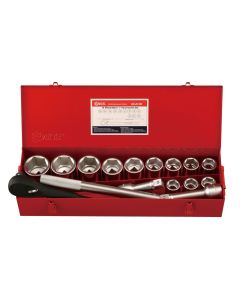 Genius Tools 15 Piece 1" Dr. Metric Hand Socket Set (CR-Mo) - GS-815M