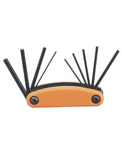 Genius Tools 9 Piece SAE Hex Key Wrench Folding Set - HK-009SF