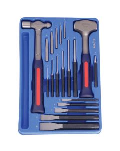 Genius Tools 19 Piece Punch, Chisel & Hammer Set - MS-019