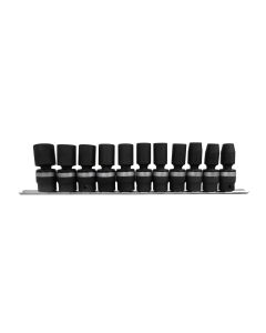 Genius Tools 11 Piece 1/2" Dr. Metric Semi-Deep Swivel Impact Socket Set - TG-411MA